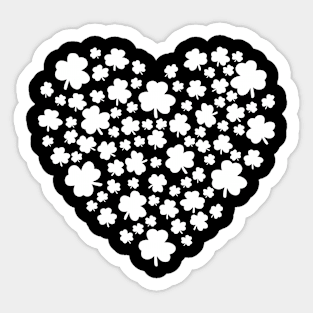 Clover Leaf Shamrock Heart Sticker